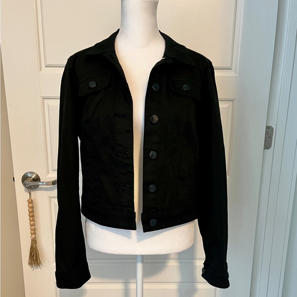 Elle Black Women's Denim Jacket, Small - Picture 3 of 10